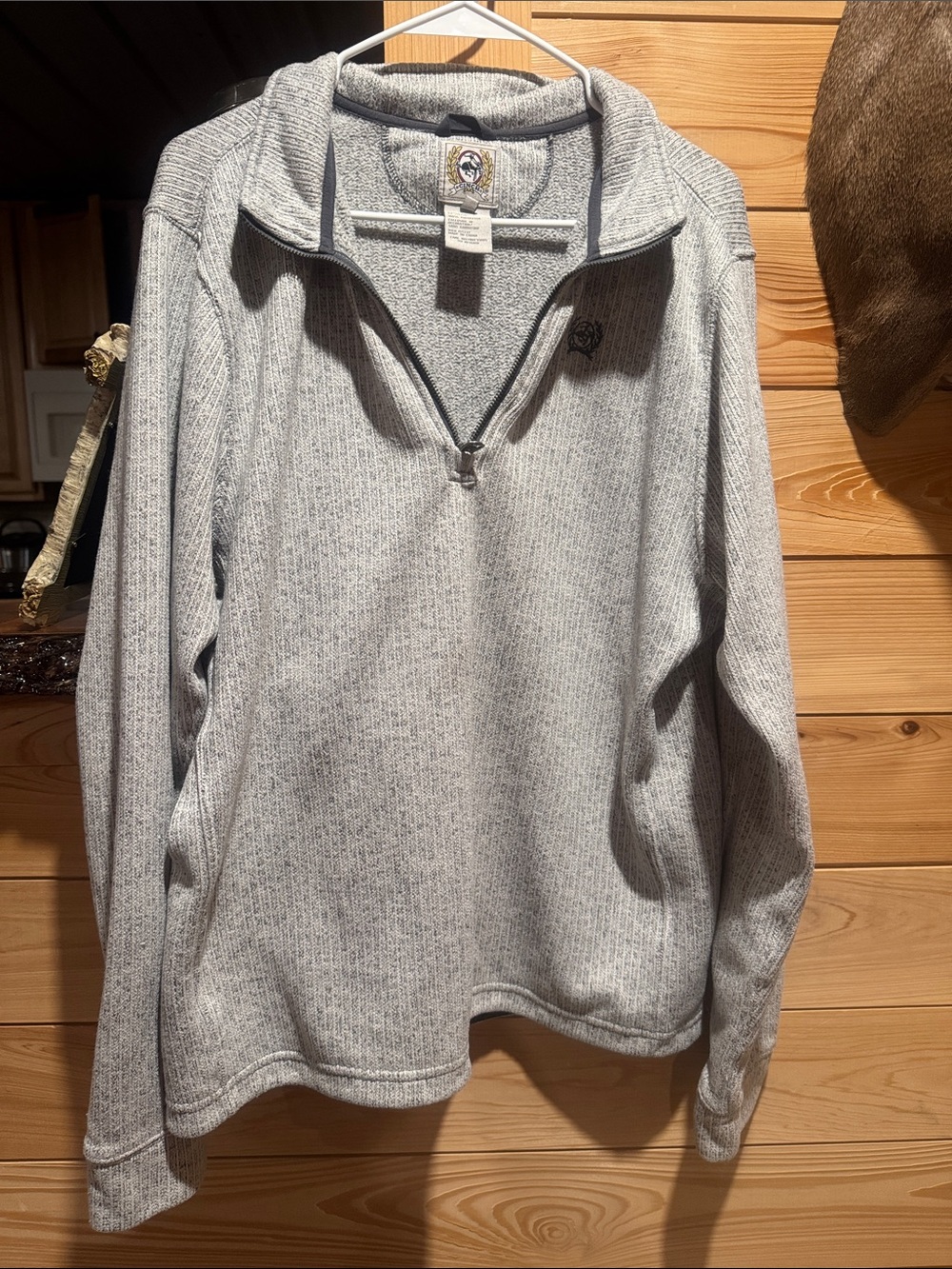 Cinch Men's Light Gray Half-Zip Sweater